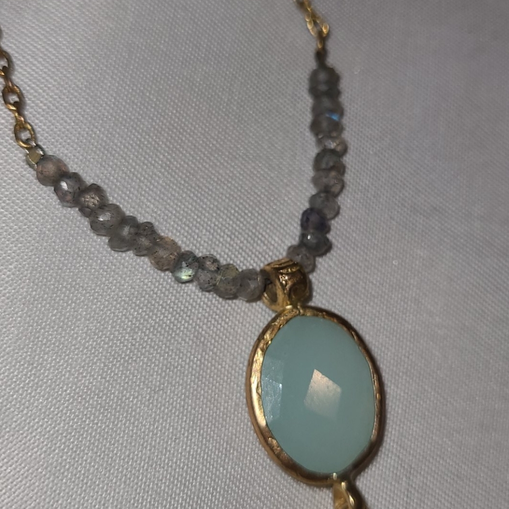 Boho Chalcedony Statement Necklace - image 5